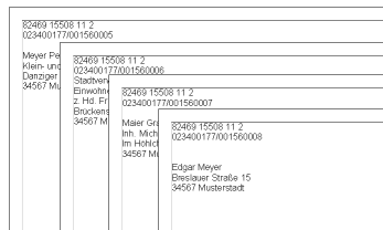 Nutzdaten fr den Druck von Pressepost-Etiketten